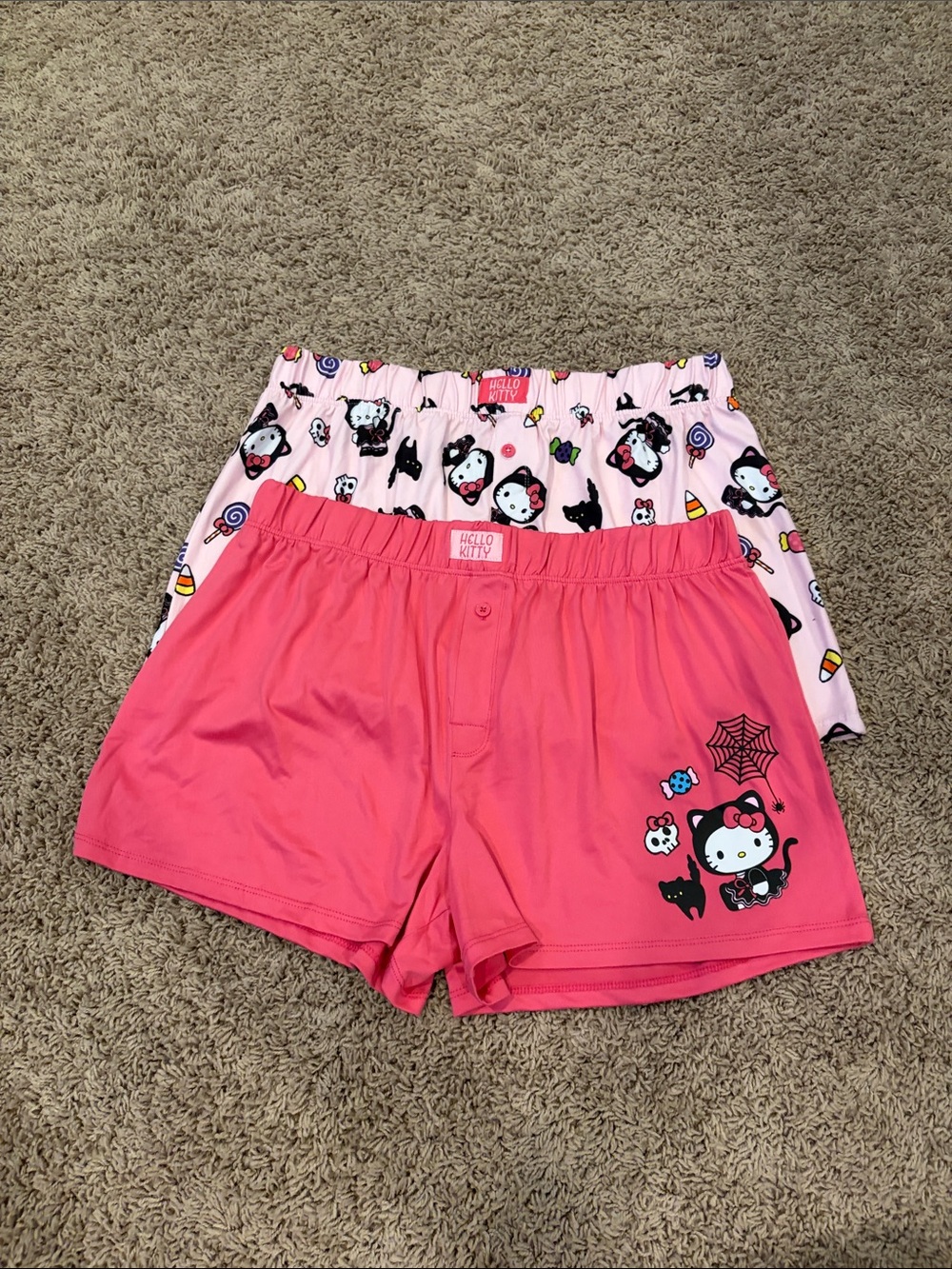 Hello Kitty Pink Pair Sleep Shorts Set - Bright & Light Pink